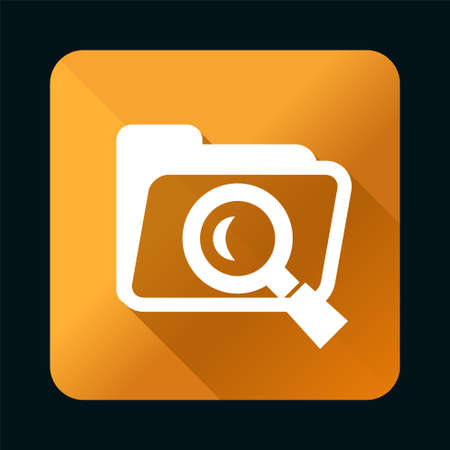 Set of Flat Universal White Business Icons with Shadows on Realistic Colorful Button on Black Background . Isolated Vector Elementsのイラスト素材