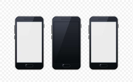 Set of Technological Devices with Blank Screen on Background . Isolated Vector Elementsのイラスト素材