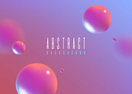 Realistic Abstract Poster with Fluid Shapes on Colorful Backgroundのイラスト素材