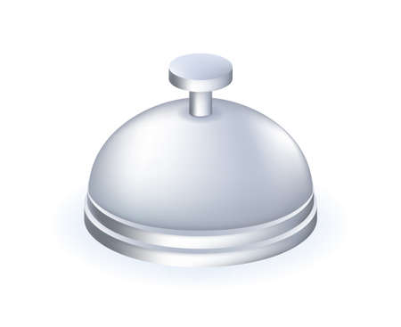 Realistic Cute Bell Icon on White Background . Isolated Vector Illustrationのイラスト素材