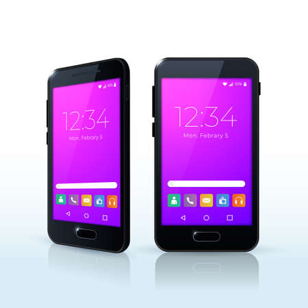 Perfectly Detailed Modern Smart Phone . Isolated Vector Elementsのイラスト素材