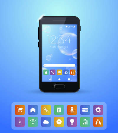 Perfectly Detailed Modern Smart Phone . Isolated Vector Elementsのイラスト素材