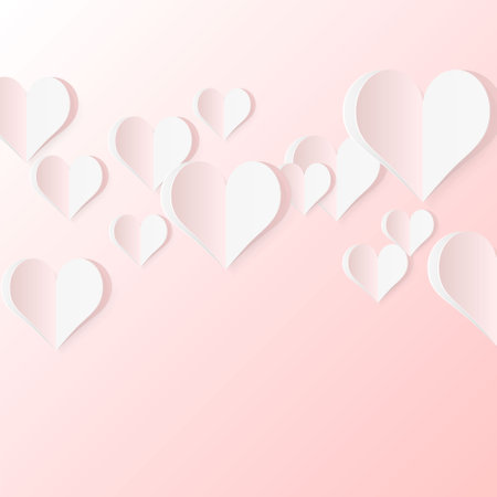 High Quality Paper Shape of Heart on Gradient Background . Poster of Love for your Design . Isolated Vector Elementsのイラスト素材