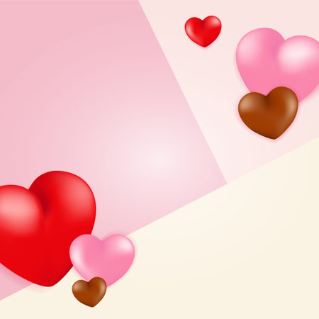 High Quality Love Background with 3D Hearts for your Saint ValentineÂ´s Day Design. Isolated Vector Elementsのイラスト素材