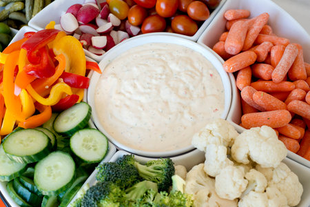 fruit and veggie party trayの写真素材