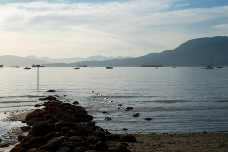 pier at sunset kits beach vancouver 3の写真素材