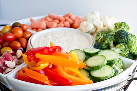 fruit and veggie party trayの写真素材