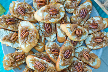 walnuts and pecan party trayの写真素材