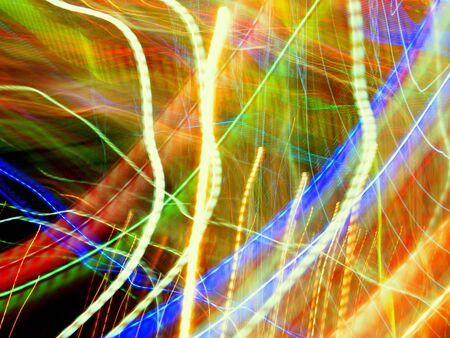 Backdrop Abstract Random Light Trailsの写真素材