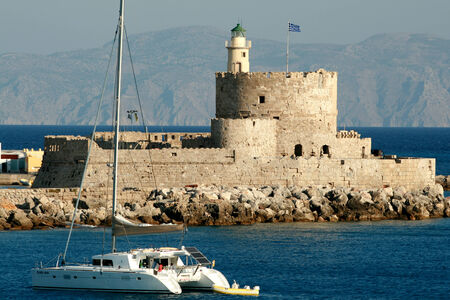 St Nicholas Fort, Rhodes Town, Rhodes, Greeceのeditorial素材