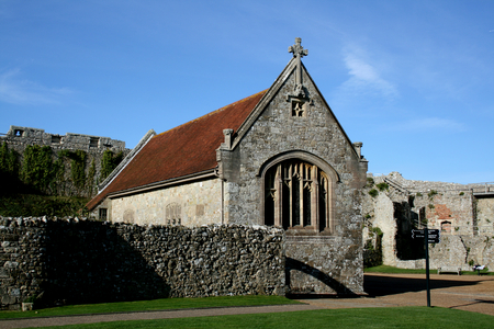 Church of St. Nicholas in Castro, Carisbrooke Castle, Isle of Wight, Englandのeditorial素材