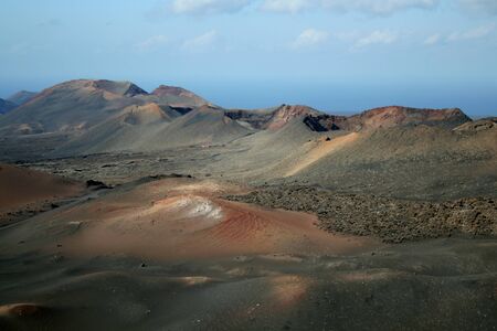 Volcanic landscape, Timanfaya National Park, Lanzerote, Spainの写真素材