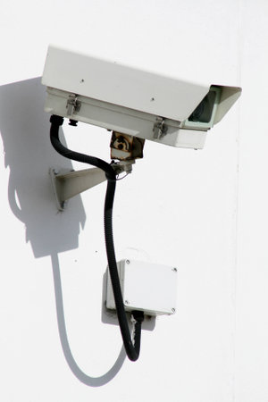 CCTV camera on Essex Record Office, Chelmsford, Essex, Engand