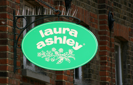 Laura Ashley shop sign, City centre, Chelmsford, Essex, Englandのeditorial素材