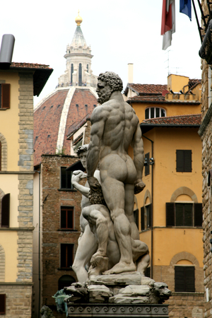 Statue of Hercules and Cacus, Florence, Italyの写真素材