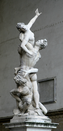 The Rapture of the Sabina statue, Florence, Italyの写真素材