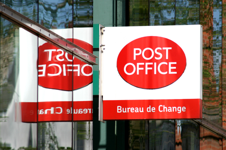 Post Office sign, High Street, Chelmsford, Essex, Englandのeditorial素材