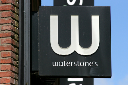 Waterstones book shop sign, High Street, Chelmsford, Essex, Englandのeditorial素材