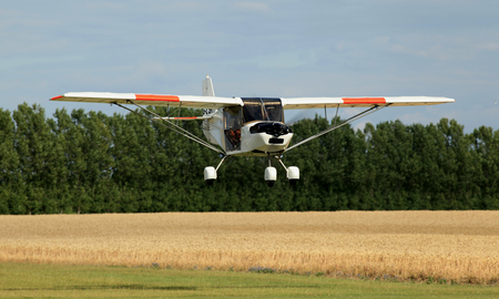 SkyRanger G-ZSKY taking off from Rayne Airfield near Braintree, Essex, England