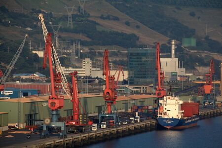 Early morning at the Port of Bilbao in Spainのeditorial素材