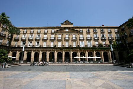 Plaza Nueva in the old town of Bilbao in Spainのeditorial素材