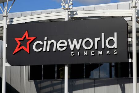 Cineworld cinema sign, Harlow, Essexのeditorial素材