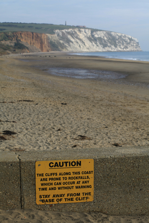Yaverland beach and cliffs, Isle of Wightの写真素材