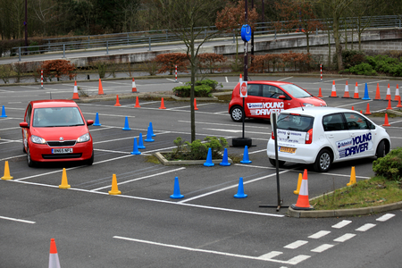 Young Driver driving lessons for 11 to 17 year olds held at Bluewater, Kent, England