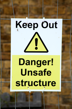 Keep Out Danger Unsafe structure signの写真素材