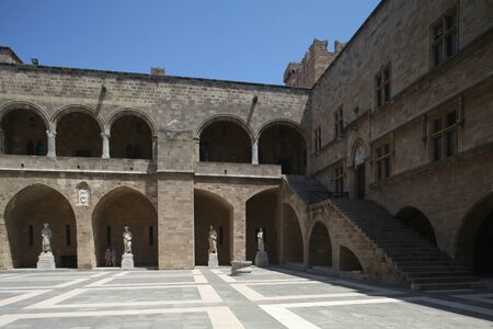 Courtyard of The Palace of the Grand Master, Rhodes Town, Rhodes, Greeceのeditorial素材