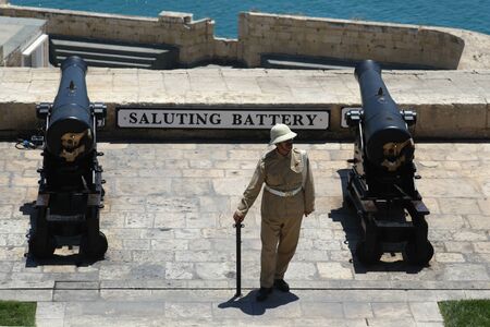 The Saluting Battery from Herbert Ganado Gardens, Valletta, Maltaのeditorial素材