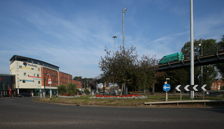 Army & Navy flyover and roundabout, Chelmsford, Essexのeditorial素材