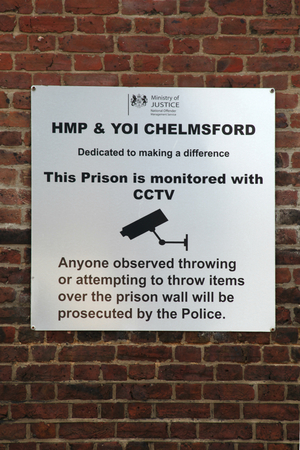 Chelmsford Prison CCTV sign, Chelmsford, Essex