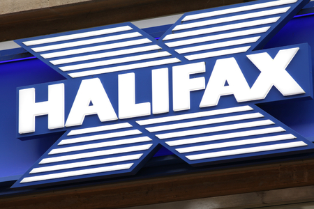 Halfax bank sign, Buttermarket, Ipswich, Suffolkのeditorial素材