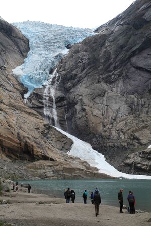 Briksdal Glacier, Stryn, near Olden, Norwayのeditorial素材