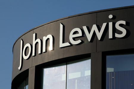 John Lewis store shop sign, Bond Street shopping development, Chelmsford, Essexのeditorial素材