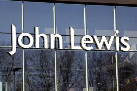 John Lewis store shop sign, Bond Street shopping development, Chelmsford, Essexのeditorial素材