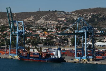 MS Waddens, container ship, Port of Marseille, Franceのeditorial素材