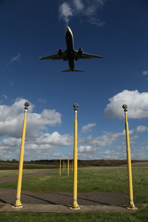 London Stansted Airport, Essex, 21 March 2017 - Ryanair, 737, EI-DCF, landingのeditorial素材