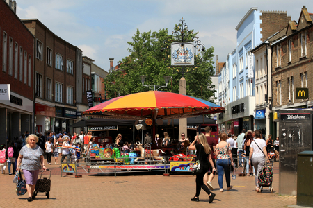 Chelmsford, Essex - 28 June 2017, High Street pedestrian only areaのeditorial素材