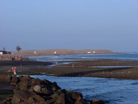 Maspalomas dunes and beachの写真素材