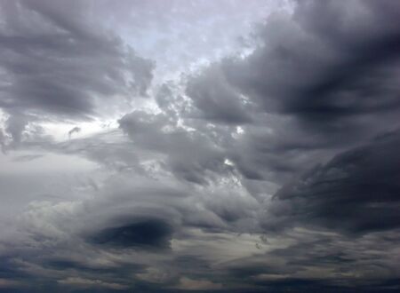 the perfect storm cloud are coming at the islandの写真素材