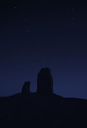 ursa mayor constellation over an important rock monument in canary island, the roque nubloの写真素材