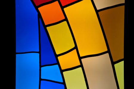 stained glass window on an old churchのeditorial素材