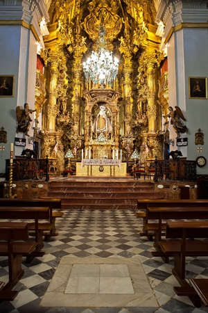 church interior with virgin mary beautiful imageのeditorial素材