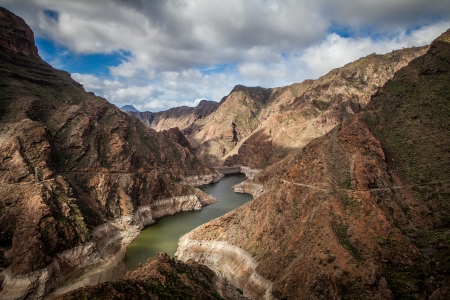 Acusa little dam on gran canaria islandの写真素材