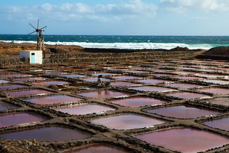 Salt refinery, Saline from gran canaria islandの写真素材