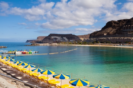 Amadores beach on early morning in gran canaria islandのeditorial素材