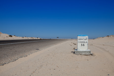 distance signal in a desert road in western sahara morocco