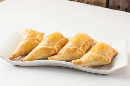 traditional hindu pastry baked filled with vegetables